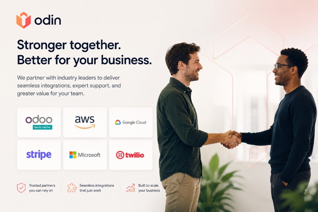 Odin partners with Odoo Ready Partner, AWS, Google Cloud, Stripe, Microsoft and Twilio