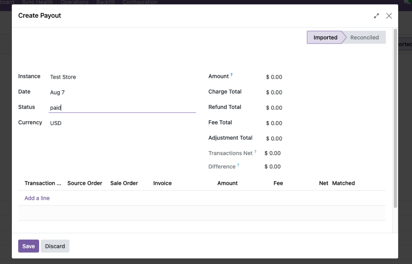 Payout reconciliation matched to source orders and invoices